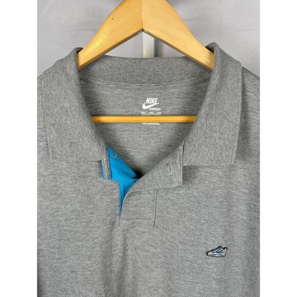 Nike Air Max Embroidery Patch Short Sleeve Polo Men's Size 3XL Gray - Picture 1 of 7